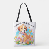 Niedliche Welpe Kleine Paws Big Liebe Tasche (Rückseite)