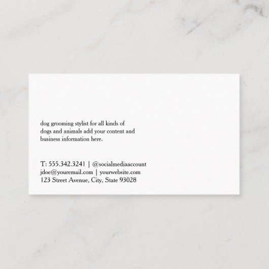 Niedliche Welpe | Logo für Haustiere Visitenkarte (Rückseite)