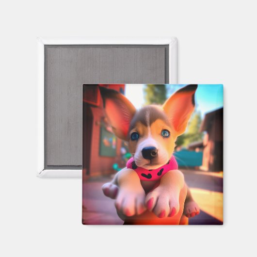Niedliche Welpe Magnet (Vorderseite/Rückseite)