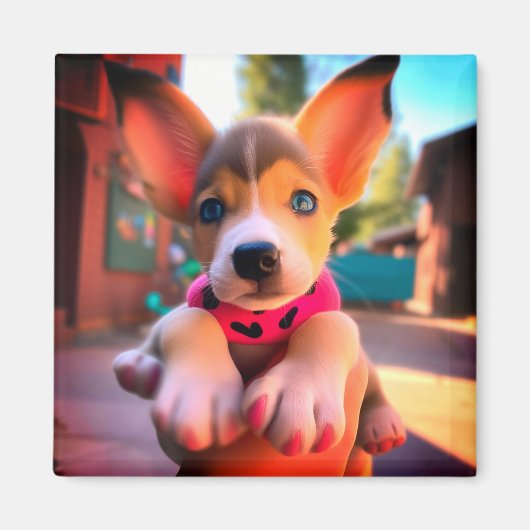 Niedliche Welpe Magnet (Vorne)