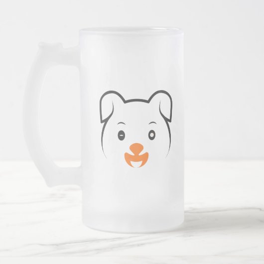 Niedliche Welpe Mattglas Bierglas (Links)