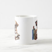 Niedliche Welpe mit Büchern Kaffeetasse (Mittel)