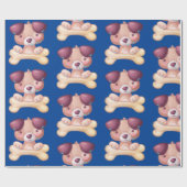 Niedliche Welpe mit Knochen Geschenkpapier (Flach)