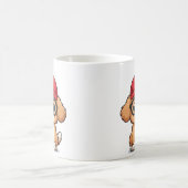 Niedliche Welpe mit Red Cap und Brille | Cartoon D Kaffeetasse (Mittel)