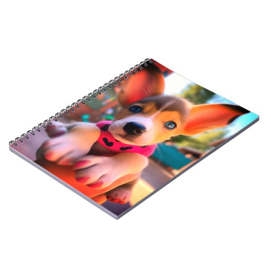 Niedliche Welpe Notizblock (Linke Seite)