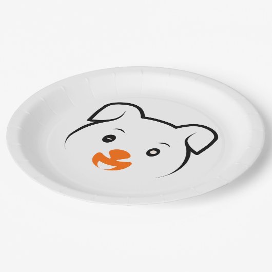 Niedliche Welpe Pappteller (Schrägansicht)