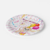 Niedliche Welpe Personalisiert Geburtstagskarte Pappteller (Schrägansicht)