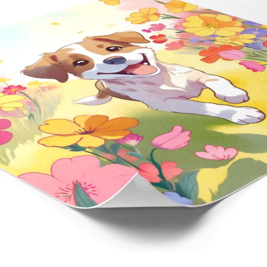 Niedliche Welpe Poster (Ecke)