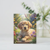 Niedliche Welpe Postkarte (Stehend Vorderseite)