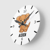 Niedliche Welpe Runde Wanduhr (Winkel)