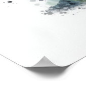 Niedliche Welpe spielen Baseball-Blumentierwerbung Poster (Ecke)