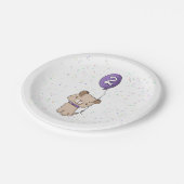 Niedliche Welpe, Teller zum 2. Geburtstag, Party (Schrägansicht)