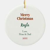 Niedliche Welpe und Kitchen Weihnachtsgeschenktasc Keramik Ornament (Hinten)