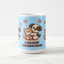 Niedliche Welpe und Kitten Kaffeetasse