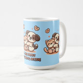 Niedliche Welpe und Kitten Kaffeetasse (VorderseiteRechts)
