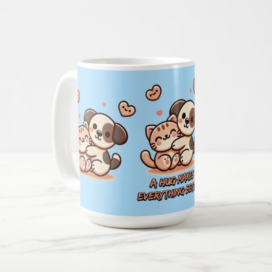 Niedliche Welpe und Kitten Kaffeetasse (Vorderseite Links)