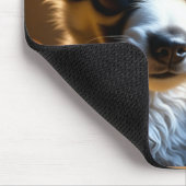 Niedliche Welpe und Kitten Mousepad (Ecke)