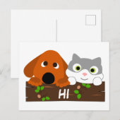 Niedliche Welpe und Kitten Postkarte (Vorne/Hinten)