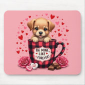 Niedliche Welpe Valentine Buffalo Karierte ästheti Mousepad (Vorne)