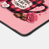 Niedliche Welpe Valentine Buffalo Karierte ästheti Schreibtischunterlage (Ecke)