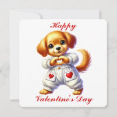 Niedliche Welpe - Valentintagskarte Dankeskarte (Vorderseite)