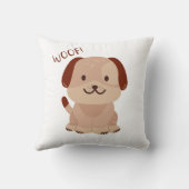 Niedliche Welpe - Woof Throw Kissen (Rückseite)