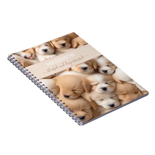 Niedliche Welpen Dog Lover Name Notebook Notizblock (Rechte Seite)