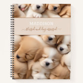 Niedliche Welpen Dog Lover Name Spiral Notebook Notizblock (Vorderseite)