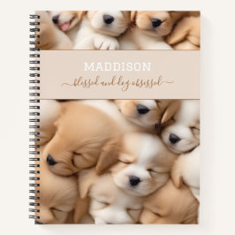 Niedliche Welpen Dog Lover Name Spiral Notebook Notizblock