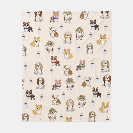 Niedliche Welpen Fleecedecke (Vorderseite)