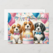 Niedliche Welpen Geburtstag von Hund Postkarte (Vorne/Hinten)