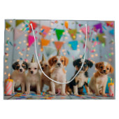 Niedliche Welpen Geburtstagsfeier Design Große Geschenktüte (Rückseite)