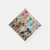 Niedliche Welpen Geburtstagsfeier Design Serviette (Ecke)