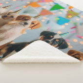 Niedliche Welpen Geburtstagsfeier Design Sherpadecke (3/4)