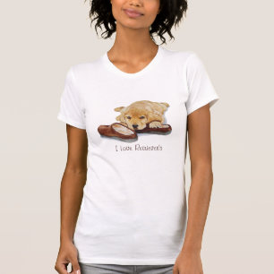 niedliche, welpen, goldene Hausschuhe T-Shirt