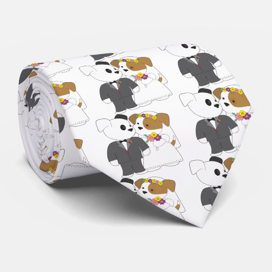Niedliche Welpen-Heirat Krawatte (Gerollt)