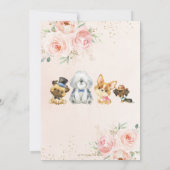 Niedliche Welpen Hunde Blush Pink Bläsermädchen Ge Einladung (Rückseite)