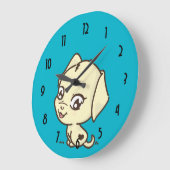Niedliche Welpen-Hundeillustration Große Wanduhr (Winkel)