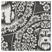 Niedliche Welpen im Blumengarten - Farbe Stoff (Nahaufnahme)