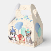 Niedliche Welpen Jungen Welpen Party personalisier Geschenkschachtel (Rückseite)