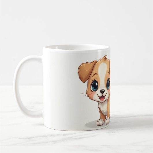 Niedliche Welpen. Kaffeetasse (Links)