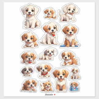 Niedliche Welpen Mega Sticker Bundle