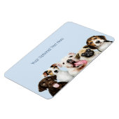 Niedliche Welpen mit benutzerdefiniertem Text Magnet (Linke Seite)