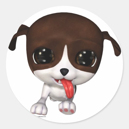 Niedliche Welpen: PawPaw Round Stickers (Vorderseite)