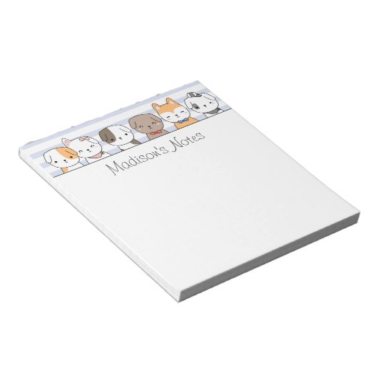 Niedliche Welpen Personalisiert Notepad Notizblock (angewinkelt)