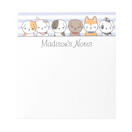 Niedliche Welpen Personalisiert Notepad Notizblock (Vorderseite)