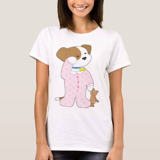 Niedliche Welpen-Pyjamas T-Shirt (Vorderseite)