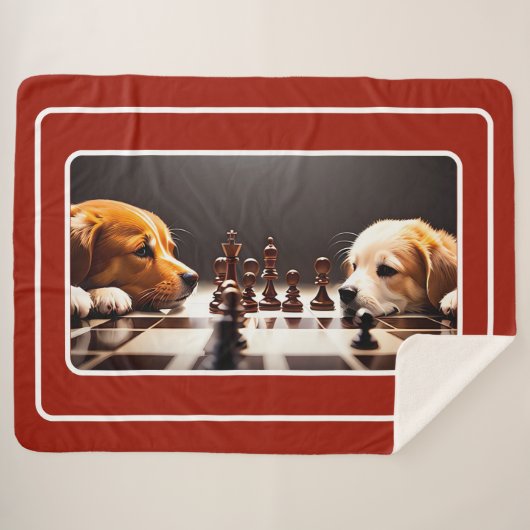 Niedliche Welpen spielen Brust Sherpa Blanka Sherpadecke (Vorderseite (Horizontal))