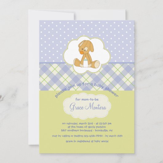 Niedliche Welpen-Spielzeug-Duschen-Karte Einladung (Vorderseite)