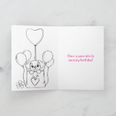 Niedliche Welpen und Cupcake Personalisiert Happy  Karte (Innenseite)